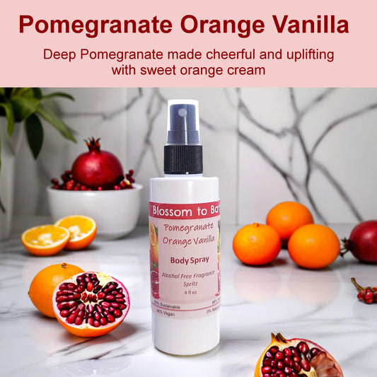 Pomegranate Orange Vanilla Body Spray (4 Ounce) - Natural Fragrance