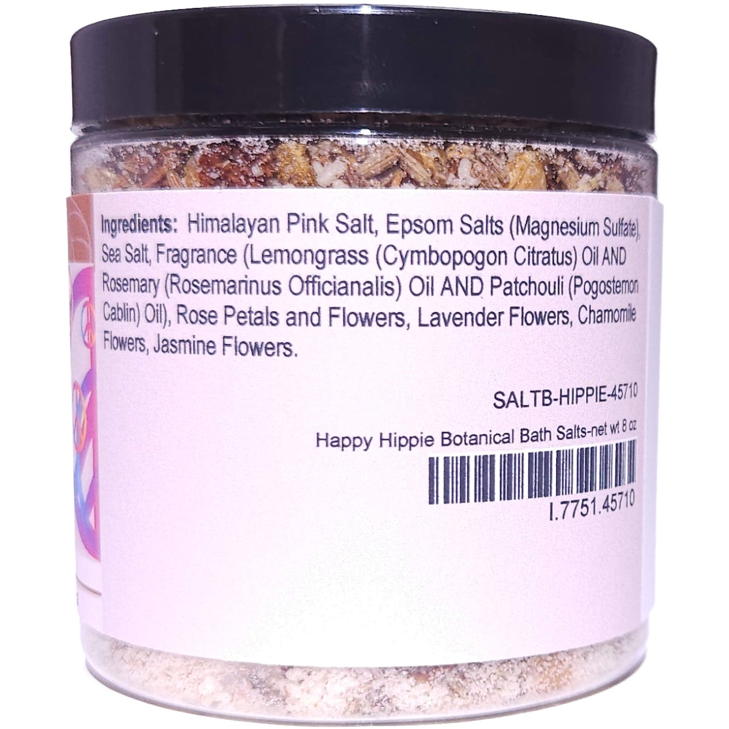 Happy Hippie Botanical Bath Salts (8 ounce) - Pure Essential Oil Fragrance