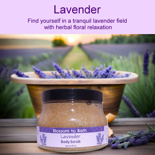 Lavender Body Scrub (8 Ounce) - Pure Essential Oil Fragrance