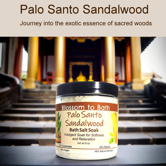 Palo Santo Sandalwood Bath Salt Soak (8 ounce) - Phthalate Free Fragrance