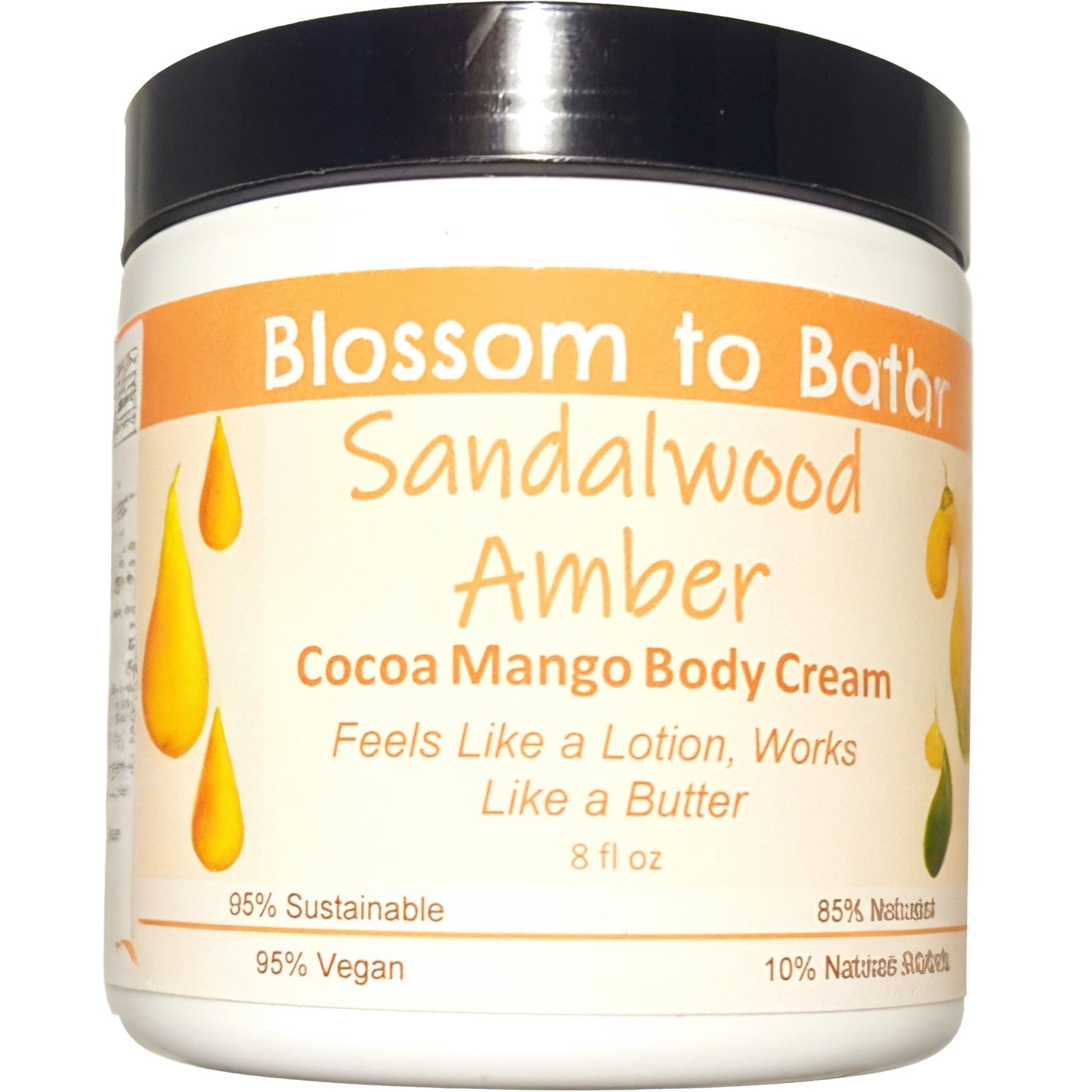 Sandalwood Amber Cocoa Mango Body Cream (8 Ounce) - Phthalate Free Fragrance