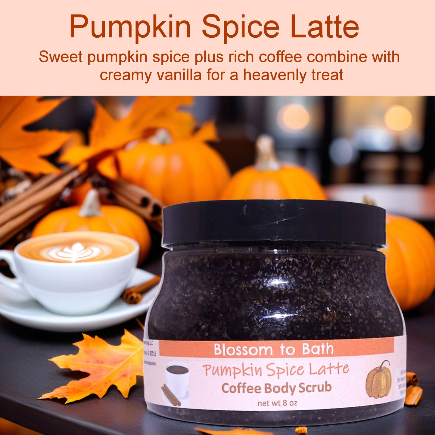 Pumpkin Spice Latte Coffee Body Scrub (8 ounce) - Phthalate Free Fragrance