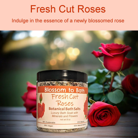 Fresh Cut Roses Botanical Bath Salts (8 ounce) - Phthalate Free Fragrance