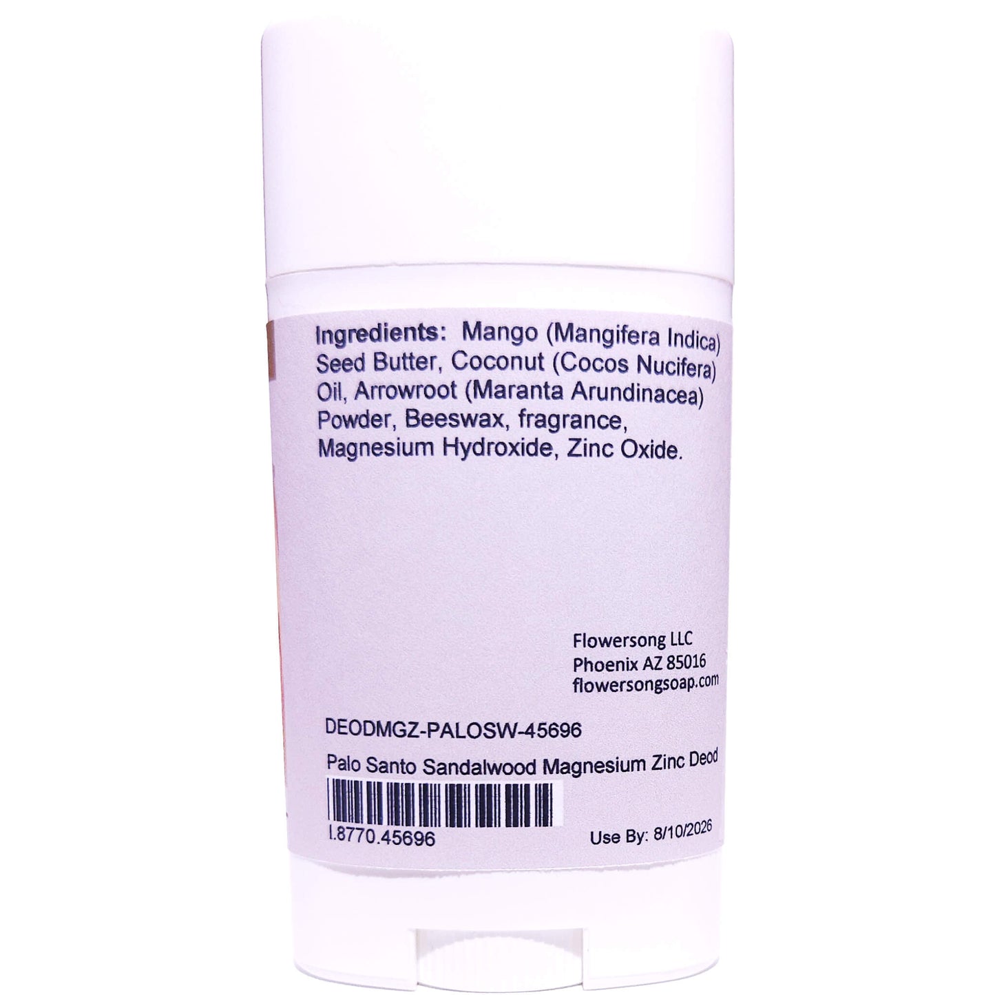 Palo Santo Sandalwood Magnesium Zinc Deodorant (2.7 ounce) - Phthalate Free Fragrance