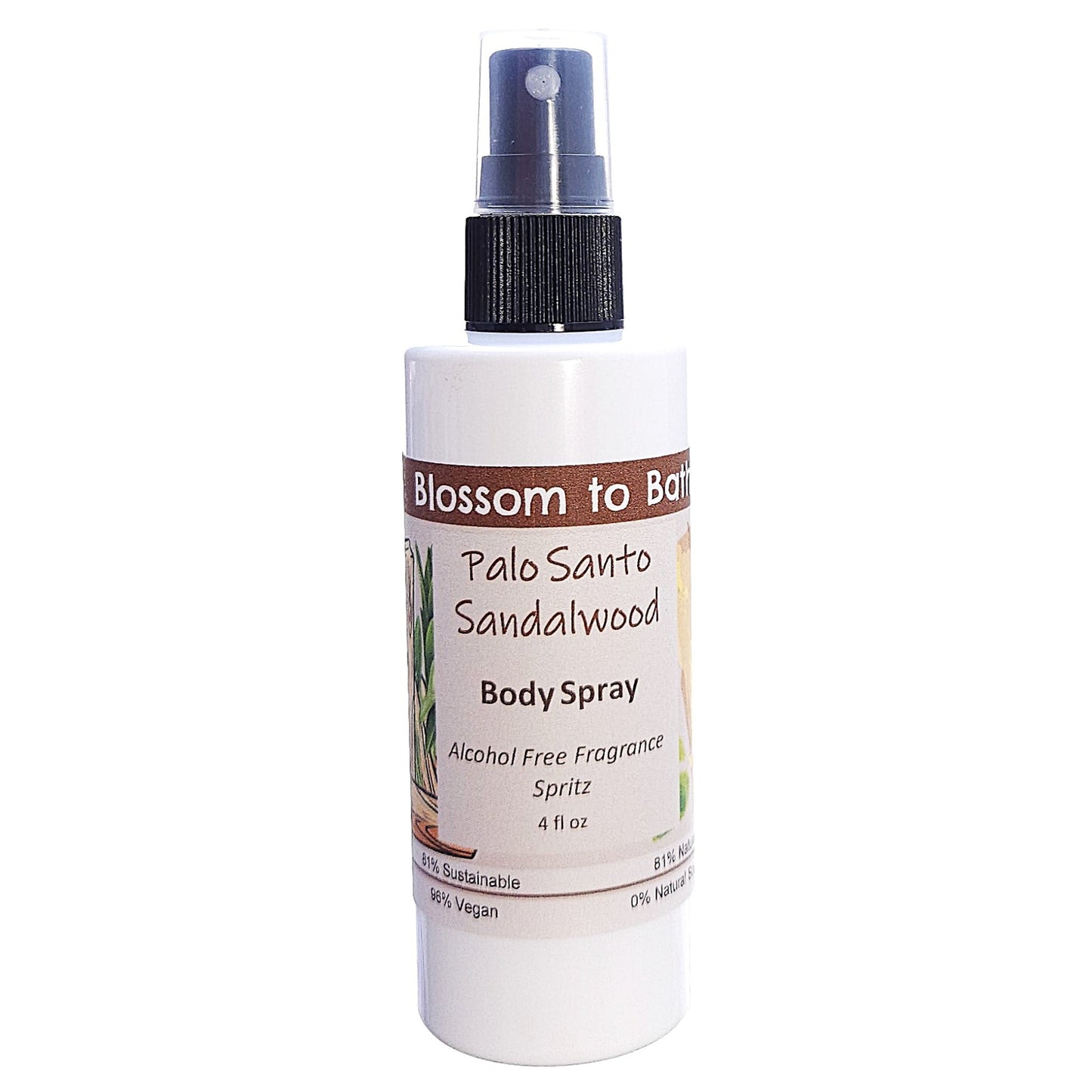 Palo Santo Sandalwood Body Spray (4 Ounce) - Phthalate Free Fragrance