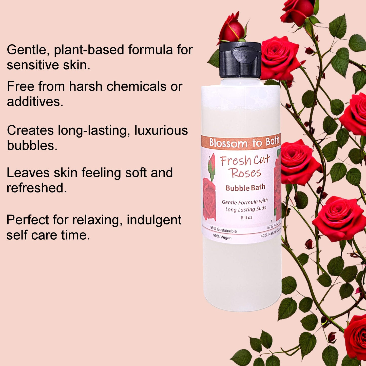 Fresh Cut Roses Bubble Bath (8 ounce) - Phthalate Free Fragrance