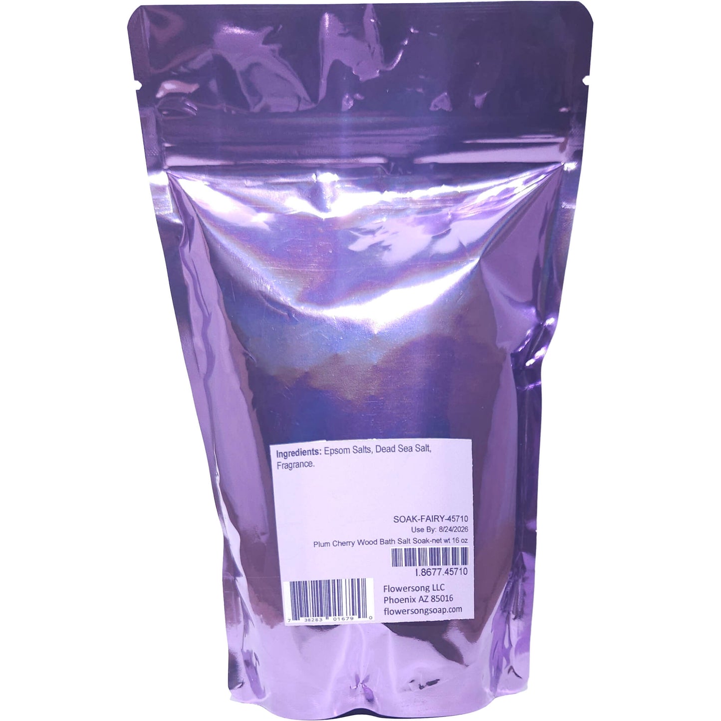 Plum Cherry Wood Bath Salt Soak (16 ounce) - Phthalate Free Fragrance