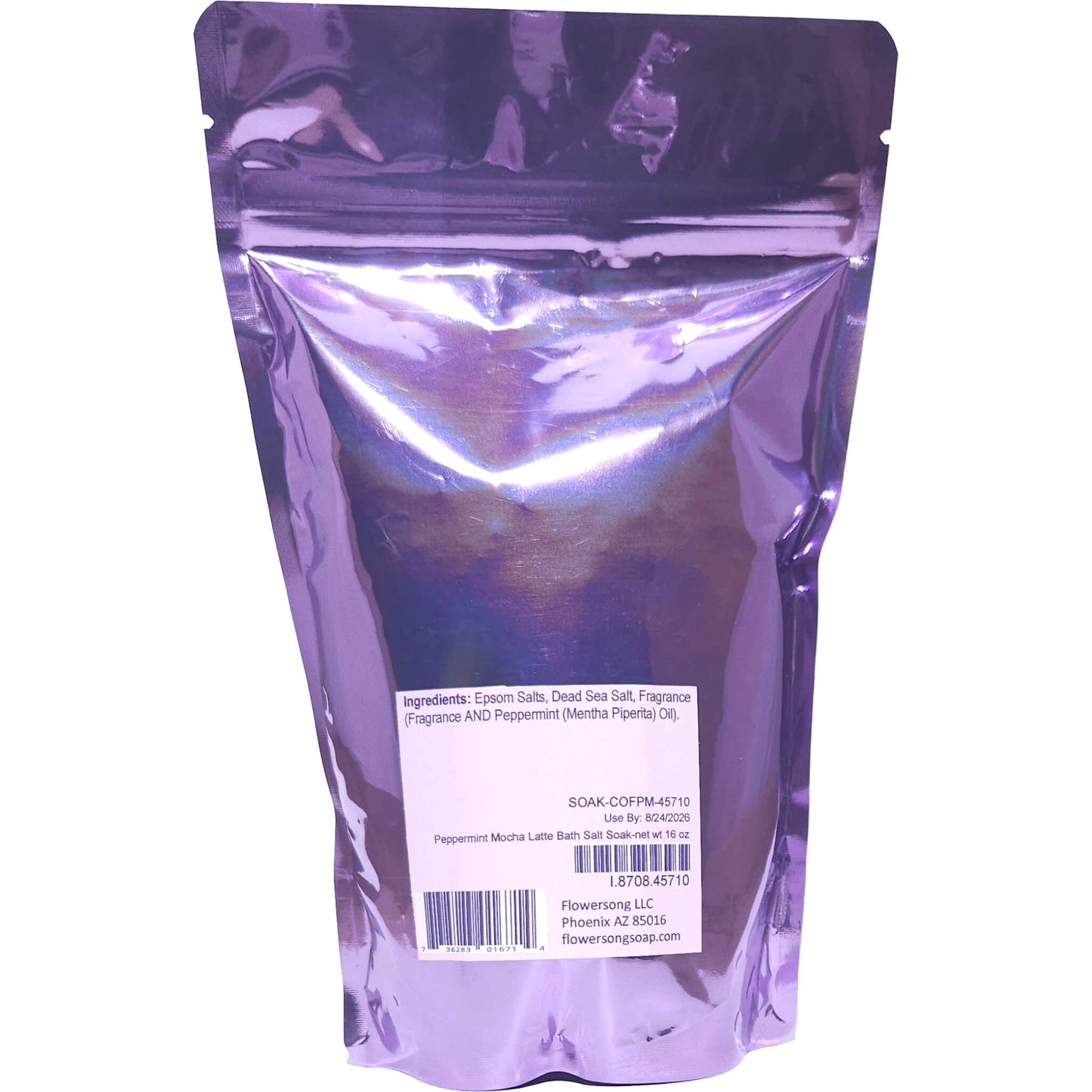 Peppermint Mocha Latte Bath Salt Soak (16 ounce) - Phthalate Free Fragrance