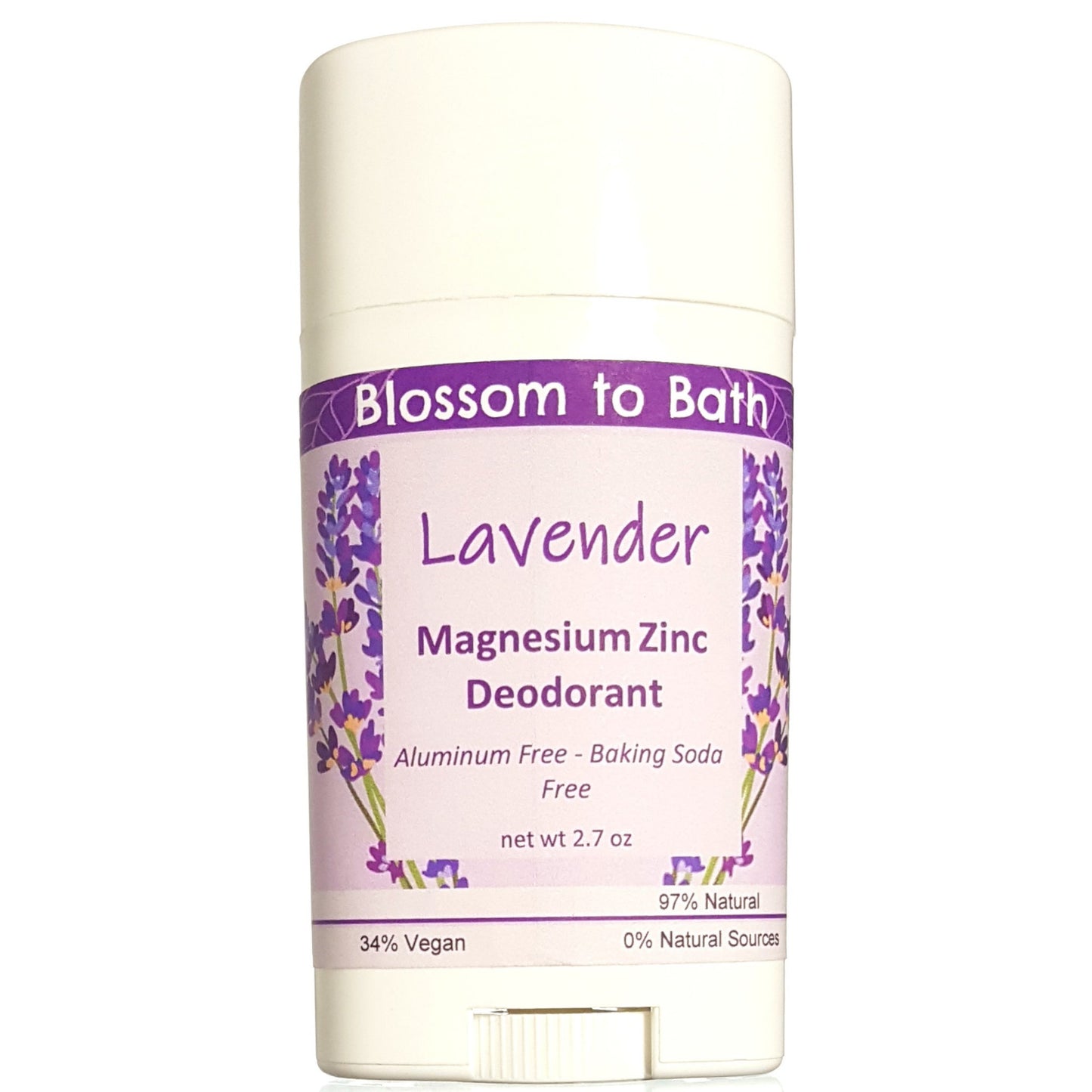 Lavender Magnesium Zinc Deodorant (2.7 ounce) - Pure Essential Oil Fragrance