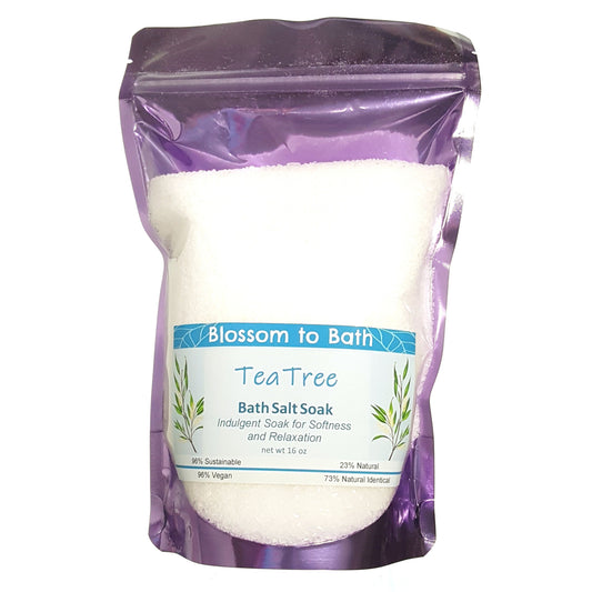 Tea Tree Bath Salt Soak (16 ounce) - Pure Essential Oil Fragrance