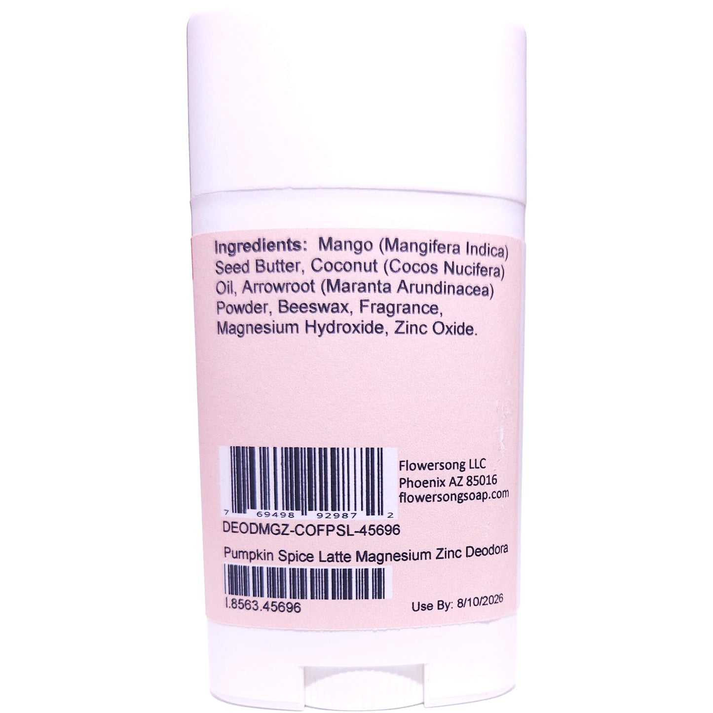 Pumpkin Spice Latte Magnesium Zinc Deodorant (2.7 ounce) - Phthalate Free Fragrance
