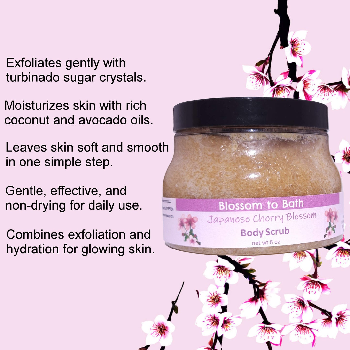 Japanese Cherry Blossom Body Scrub (8 Ounce) - Phthalate Free Fragrance