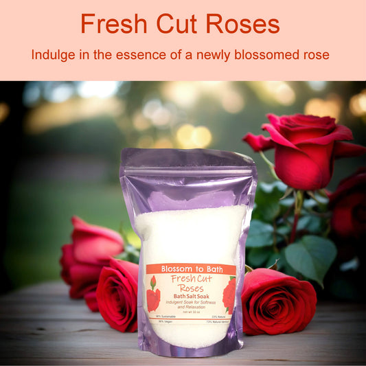 Fresh Cut Roses Bath Salt Soak (16 ounce) - Phthalate Free Fragrance