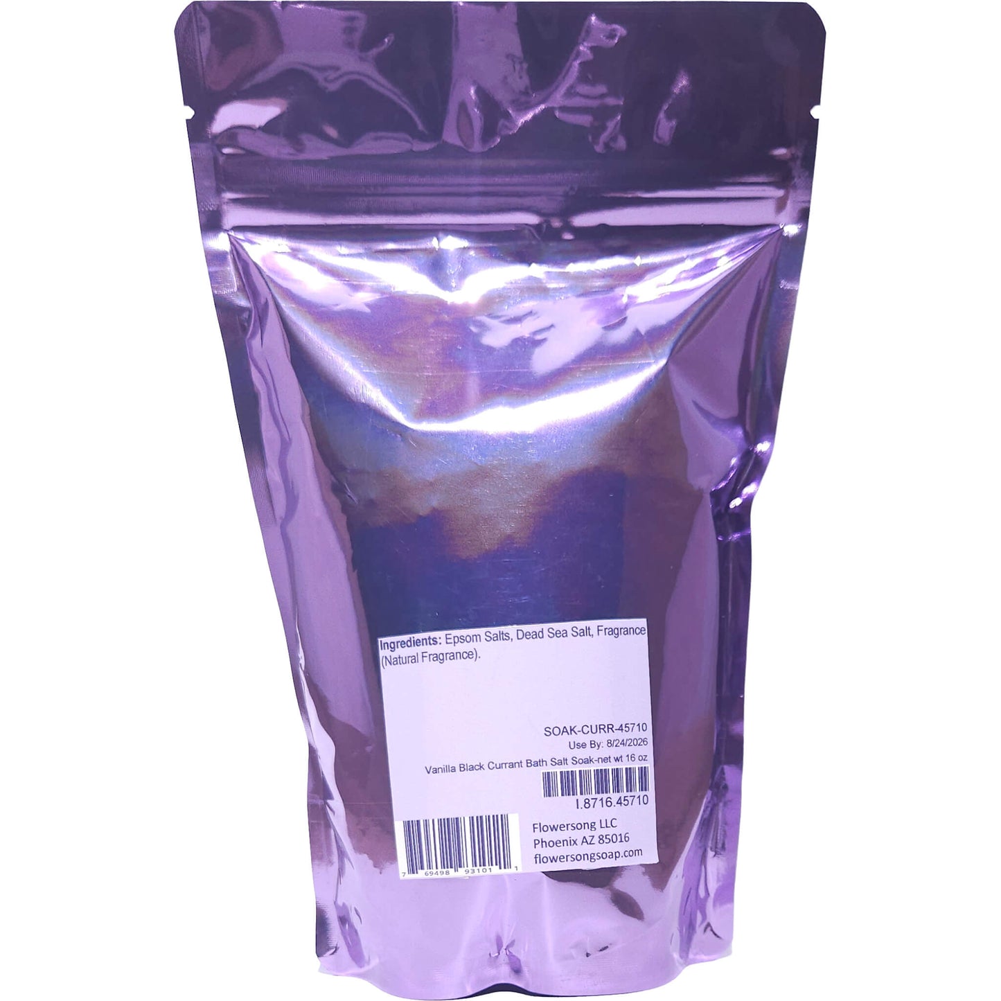 Vanilla Black Currant Bath Salt Soak (16 ounce) - Natural Fragrance