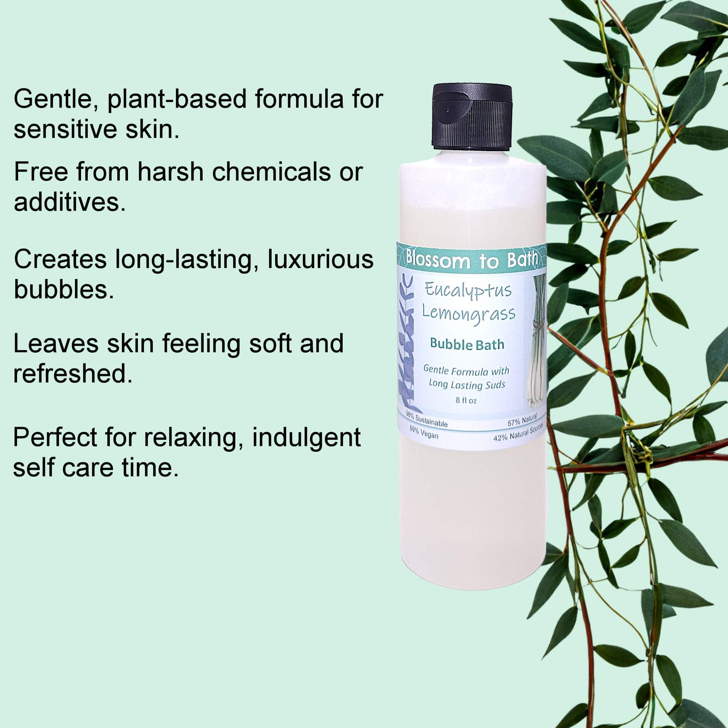 Eucalyptus Lemongrass Bubble Bath (8 ounce) - Pure Essential Oil Fragrance