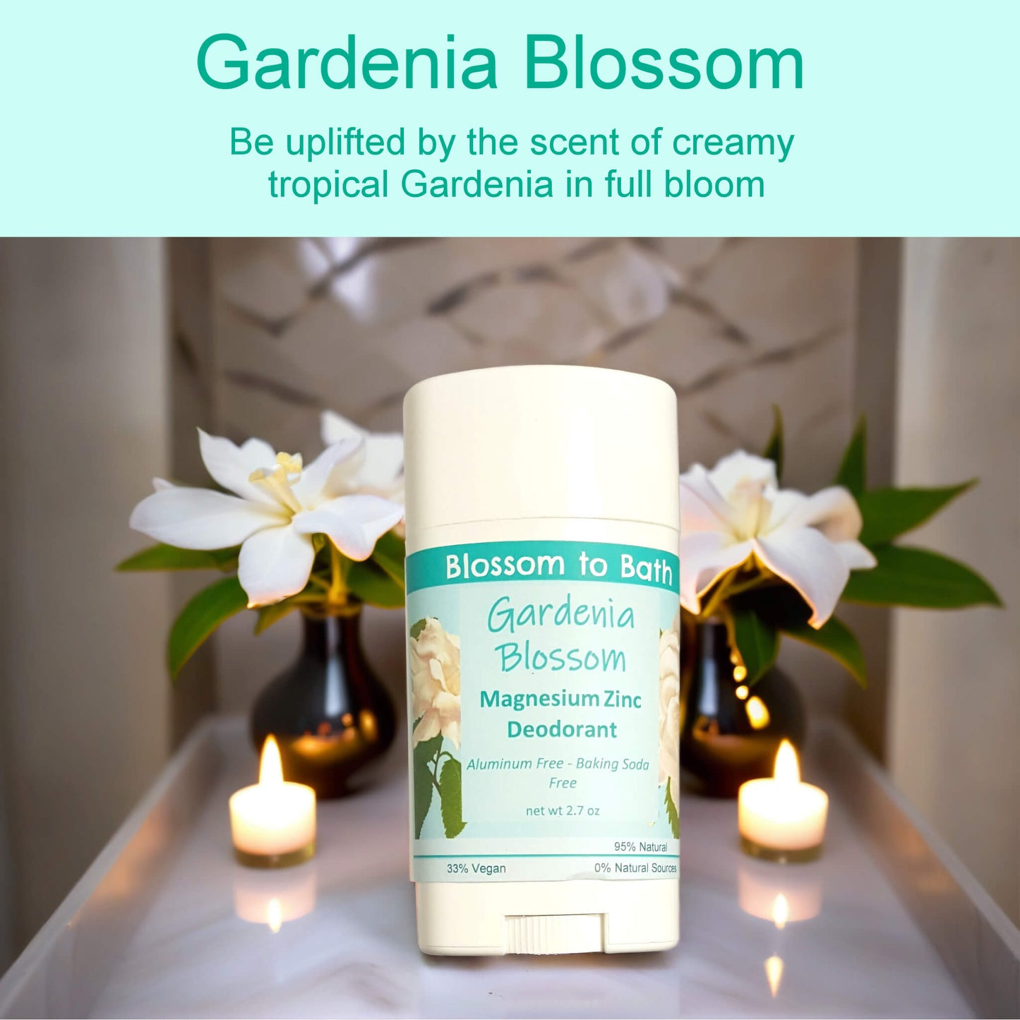 Gardenia Blossom Magnesium Zinc Deodorant (2.7 ounce) - Phthalate Free Fragrance