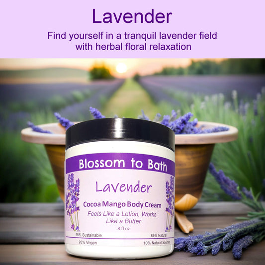 Lavender Cocoa Mango Body Cream (8 Ounce) - Pure Essential Oil Fragrance