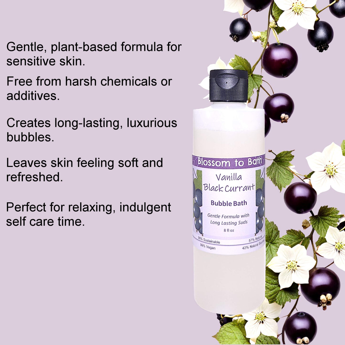 Vanilla Black Currant Bubble Bath (8 ounce) - Natural Fragrance