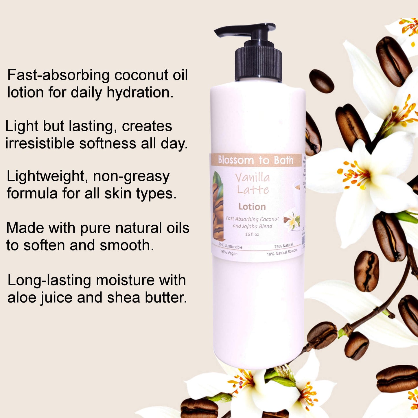 Vanilla Latte Lotion (16 ounce) - Phthalate Free Fragrance