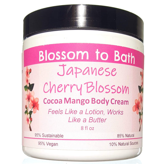Buy Blossom to Bath Japanese Cherry Blossom Cocoa Mango Body Cream from Flowersong Soap Studio.  Rich organic butters  soften and moisturize even the roughest skin all day  A sophisticated and rich cherry blossom fragrance that is oriental and sensual.