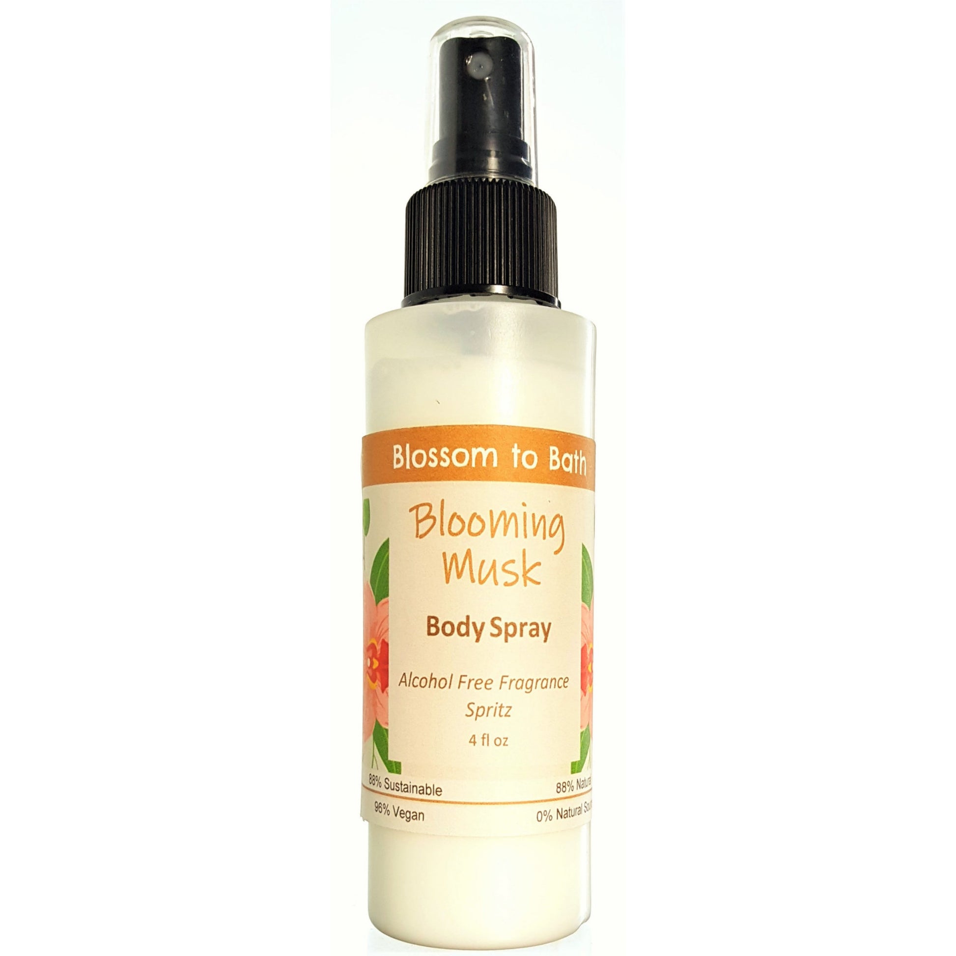 Buy Blossom to Bath Blooming Musk Body Spray from Flowersong Soap Studio.  Natural  freshening of skin, linens, or air  A sensual floral and musk scent that is subtle and feminine.