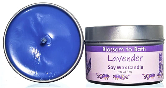 Buy Blossom to Bath Lavender Soy Wax Candle from Flowersong Soap Studio.  Fill the air with a charming fragrance that lasts for hours  Classic lavender scent that is relaxing and comforting.