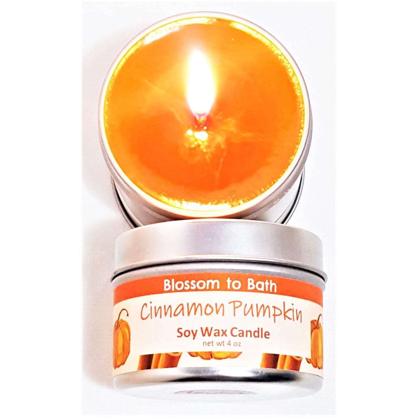 Buy Blossom to Bath Cinnamon Pumpkin Soy Wax Candle from Flowersong Soap Studio. Fill the air with a charming fragrance that lasts for hours An engaging, cheerful scent filled with sweet vanilla and warm spice.
