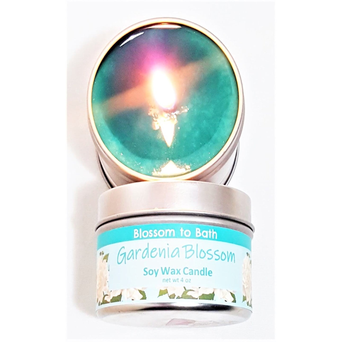 Buy Blossom to Bath Gardenia Blossom Soy Wax Candle from Flowersong Soap Studio.  Fill the air with a charming fragrance that lasts for hours  Sweet Gardenia in a puff of blooming summer flowers