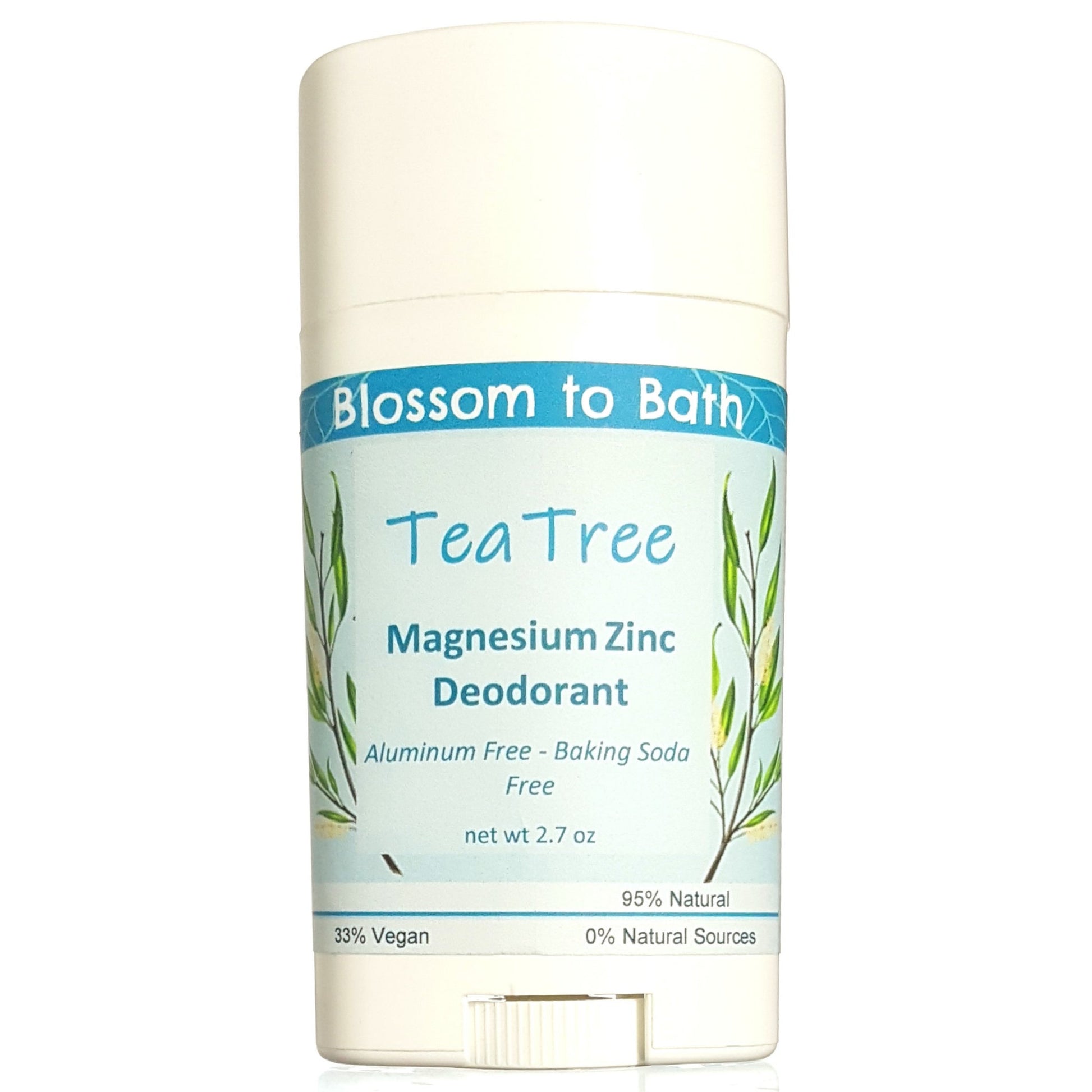 Buy Blossom to Bath Tea Tree Magnesium Zinc Deodorant from Flowersong Soap Studio.  Long lasting protection made from organic botanicals and butters, made without baking soda, tested in the Arizona heat  Tea tree's fresh fragrance embodies a deep down clean.