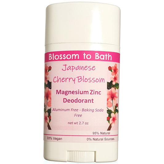 Japanese Cherry Blossom Magnesium Zinc Deodorant (2.7 ounce) - Phthalate Free Fragrance