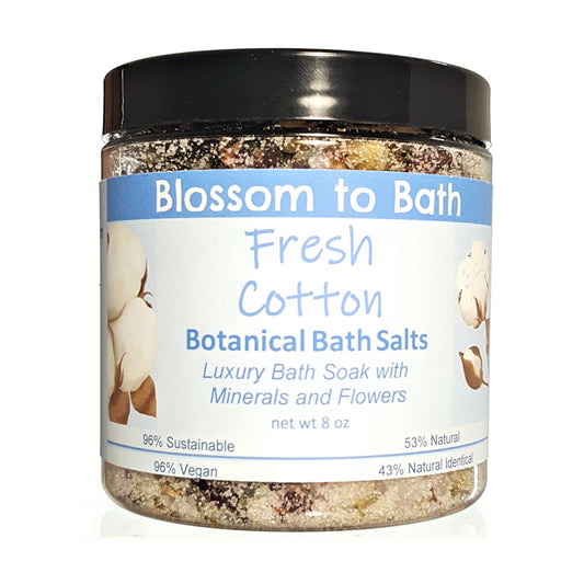 Fresh Cotton Botanical Bath Salts (8 ounce) - Phthalate Free Fragrance