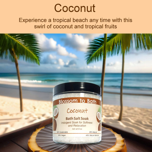 Coconut Bath Salt Soak (8 ounce) - Phthalate Free Fragrance