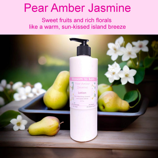 Pear Amber Jasmine Lotion (16 ounce) - Phthalate Free Fragrance