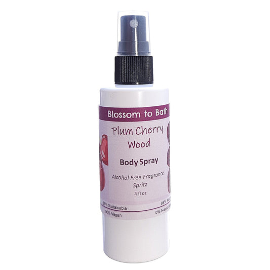 Plum Cherry Wood Body Spray (4 Ounce) - Phthalate Free Fragrance