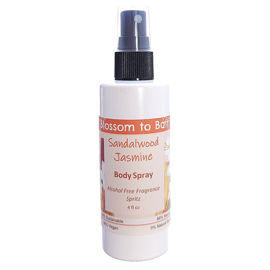 Sandalwood Jasmine Body Spray (4 Ounce) - Natural Fragrance