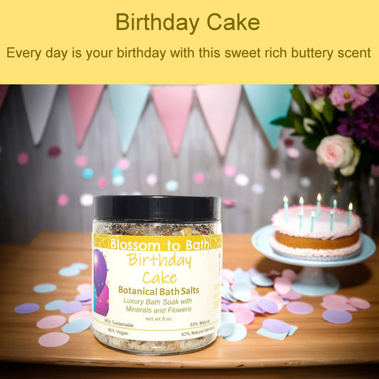 Birthday Cake Botanical Bath Salts (8 ounce) - Natural Fragrance