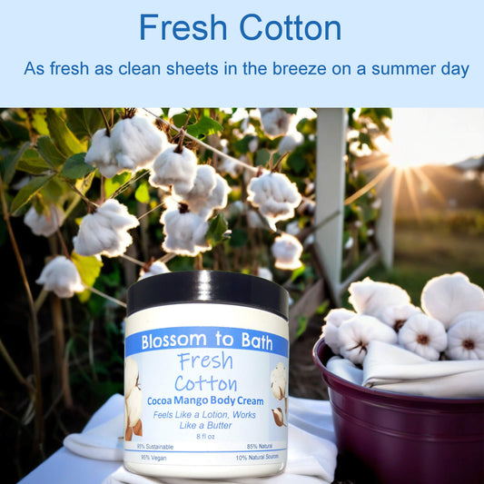 Fresh Cotton Cocoa Mango Body Cream (8 Ounce) - Phthalate Free Fragrance