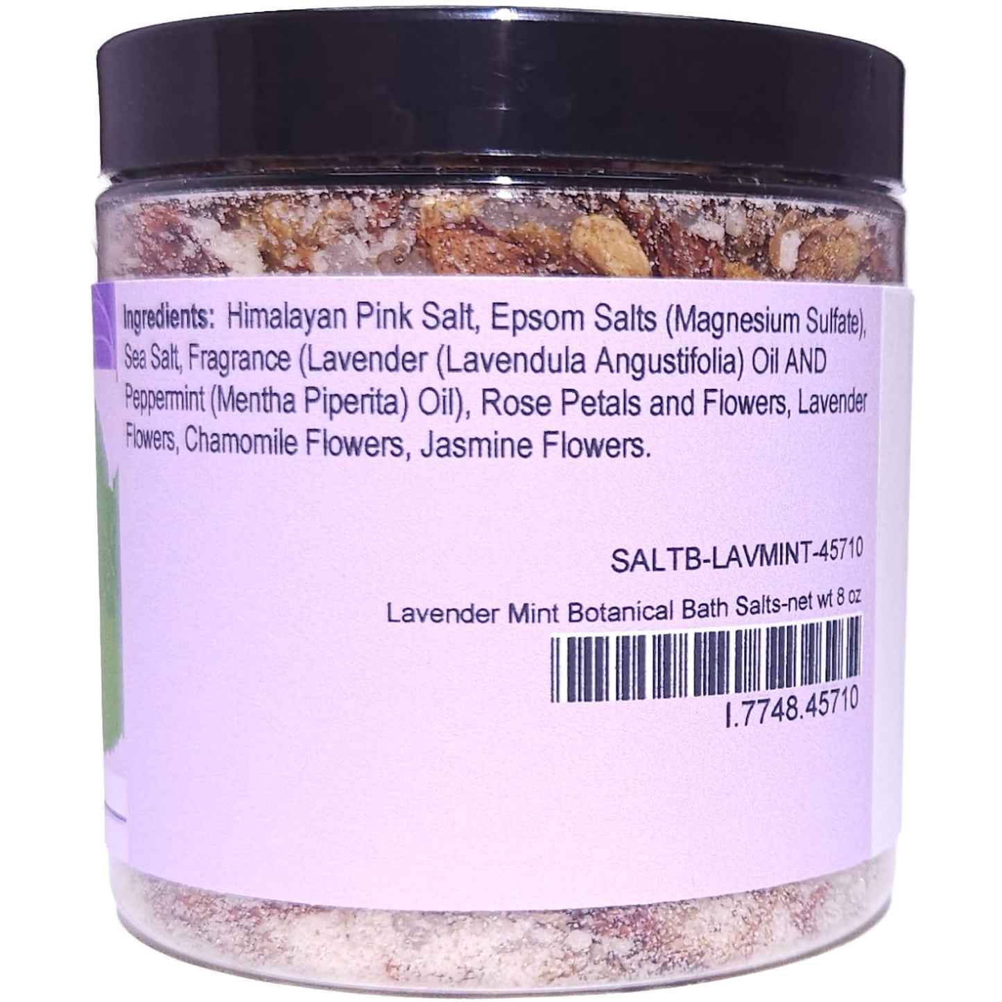 Lavender Mint Botanical Bath Salts (8 ounce) - Pure Essential Oil Fragrance