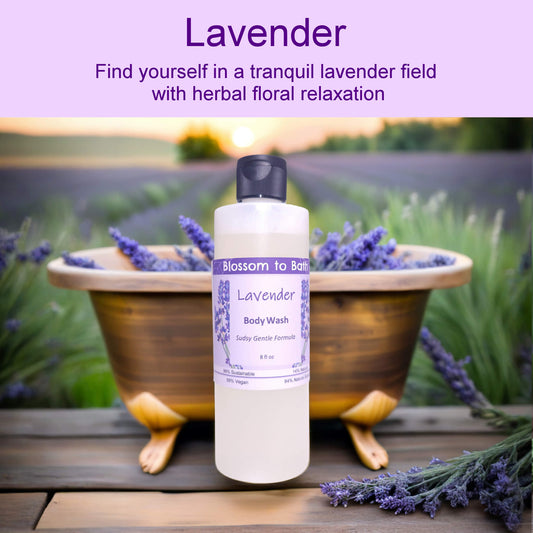 Lavender Body Wash (8 Ounce) - Pure Essential Oil Fragrance