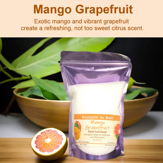 Mango Grapefruit Bath Salt Soak (16 ounce) - Natural Fragrance