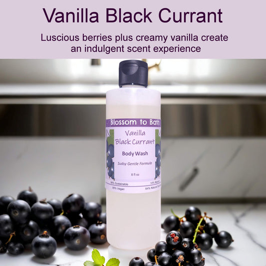 Vanilla Black Currant Body Wash (8 Ounce) - Natural Fragrance