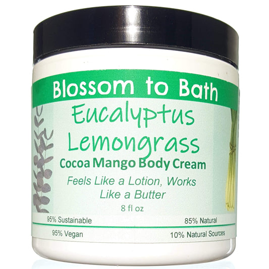 Eucalyptus Lemongrass Cocoa Mango Body Cream  (8 Ounce) - Pure Essential Oil Fragrance