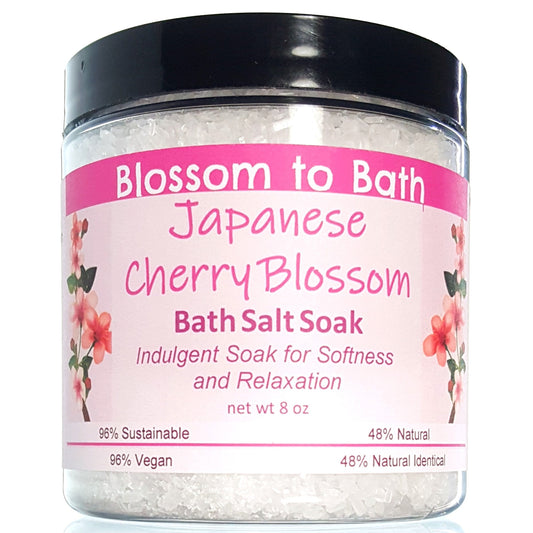 Japanese Cherry Blossom Bath Salt Soak (8 ounce) - Phthalate Free Fragrance