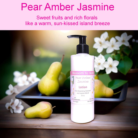 Pear Amber Jasmine Lotion (8 Ounce) - Phthalate Free Fragrance