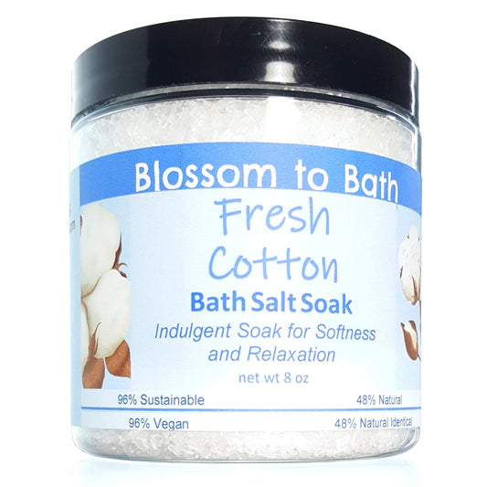 Fresh Cotton Bath Salt Soak (8 ounce) - Phthalate Free Fragrance