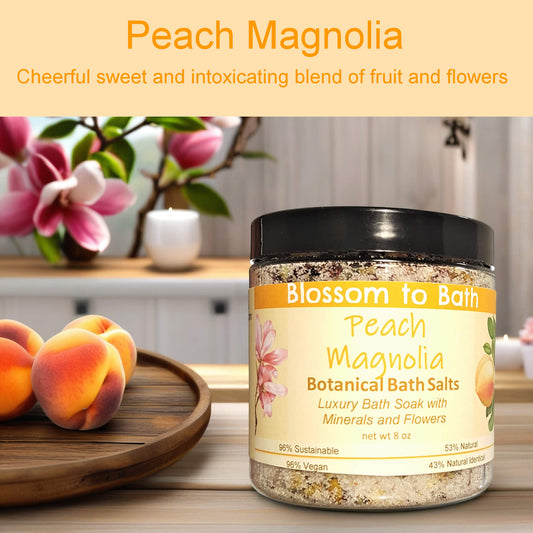 Peach Magnolia Botanical Bath Salts (8 ounce) - Phthalate Free Fragrance