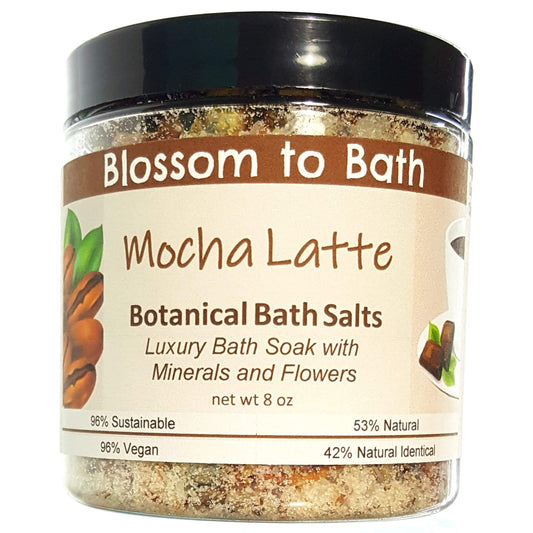 Mocha Latte Botanical Bath Salts (8 ounce) - Phthalate Free Fragrance