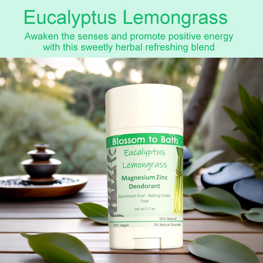 Eucalyptus Lemongrass Magnesium Zinc Deodorant (2.7 ounce) - Pure Essential Oil Fragrance