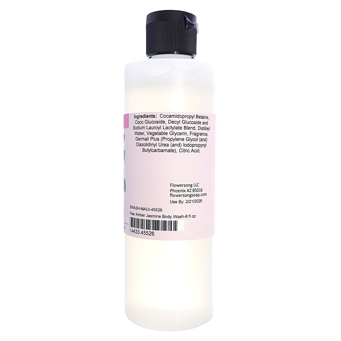 Pear Amber Jasmine Body Wash (8 ounce) - Phthalate Free Fragrance