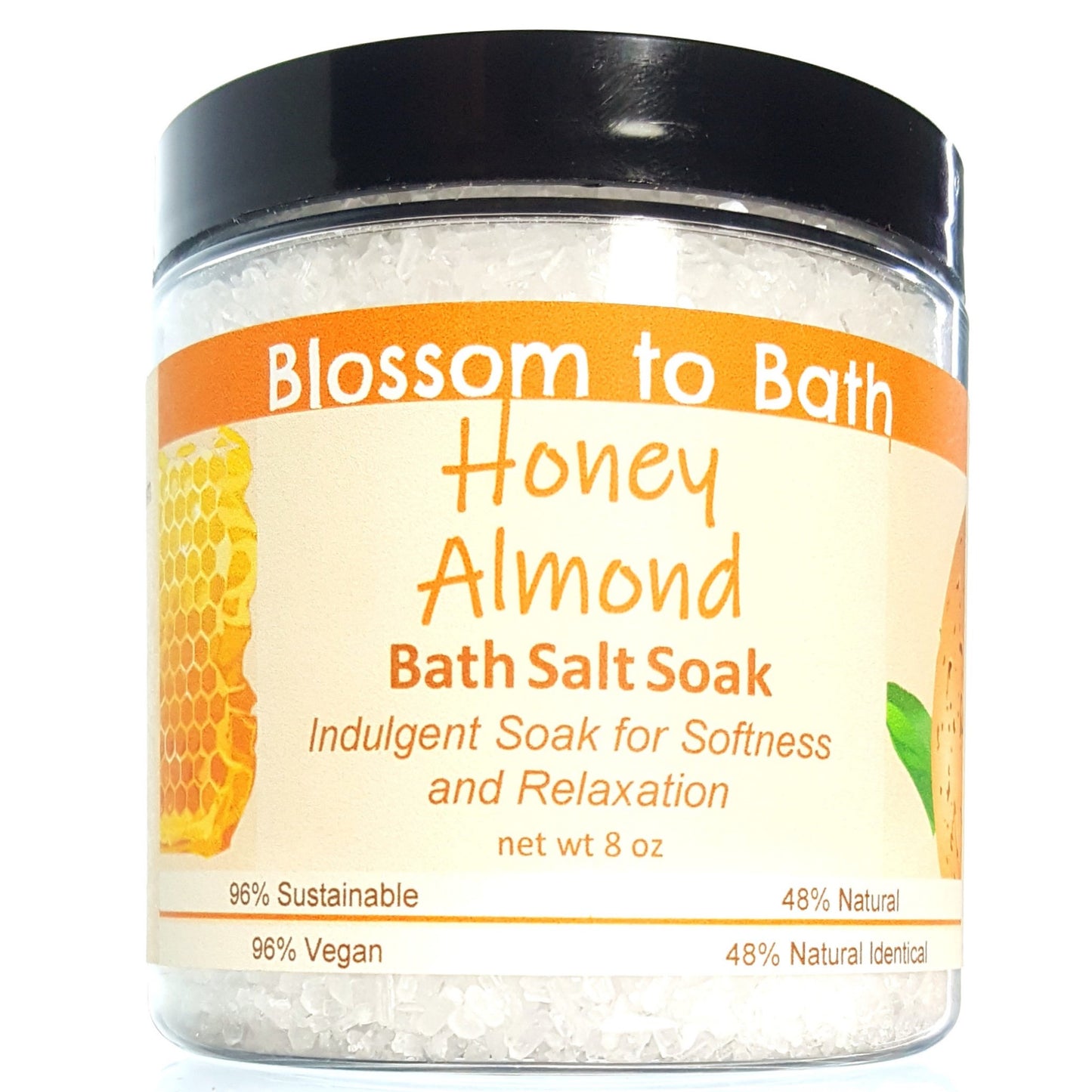 Honey Almond Bath Salt Soak (8 ounce) - Phthalate Free Fragrance